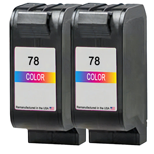 U.S. Remanufactured for HP 78 (C6578AN) Color Twin Pack Ink Cartridges