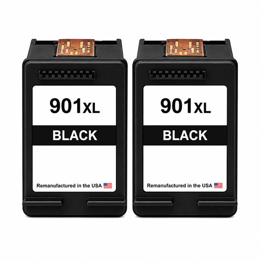 U.S. Remanufactured for HP 901XL (CC654AN) Black Twin Pack Ink Cartridges