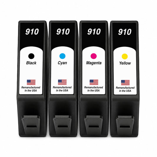 U.S. Remanufactured for HP 910 Black / Colors 4-pack Ink Cartridges