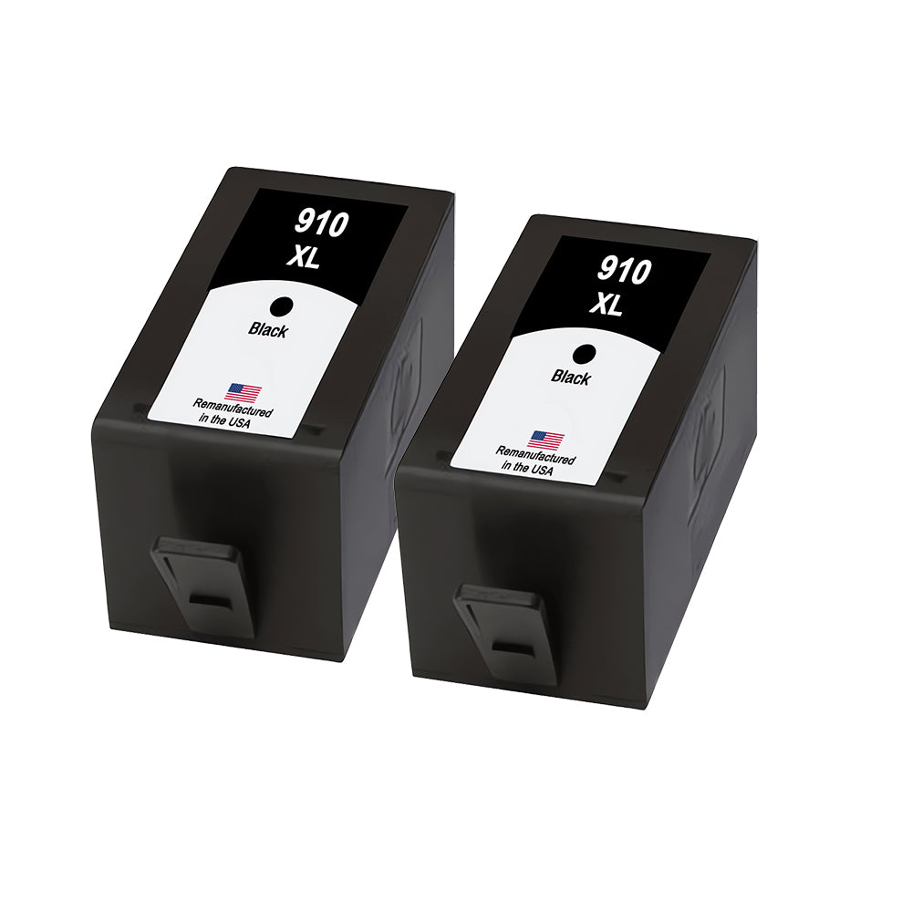 U.S. Remanufactured for HP 910XL (3YL65AN) Black Twin Pack High Yield Ink Cartridges