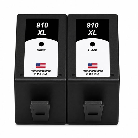 U.S. Remanufactured for HP 910XL (3YL65AN) Black Twin Pack High Yield Ink Cartridges