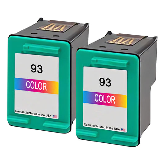 U.S. Remanufactured for HP 93 (C9361WN) Color Ink Cartridges Twin Pack