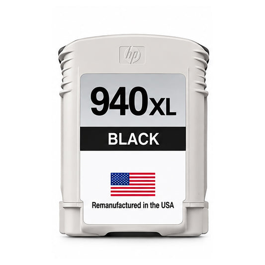 U.S. Remanufactured for HP 940XL (C4906AN) Black Ink Cartridge
