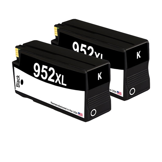 U.S. Remanufactured for HP 952XL (F6U19AN) Black Twin Pack Ink Cartridges