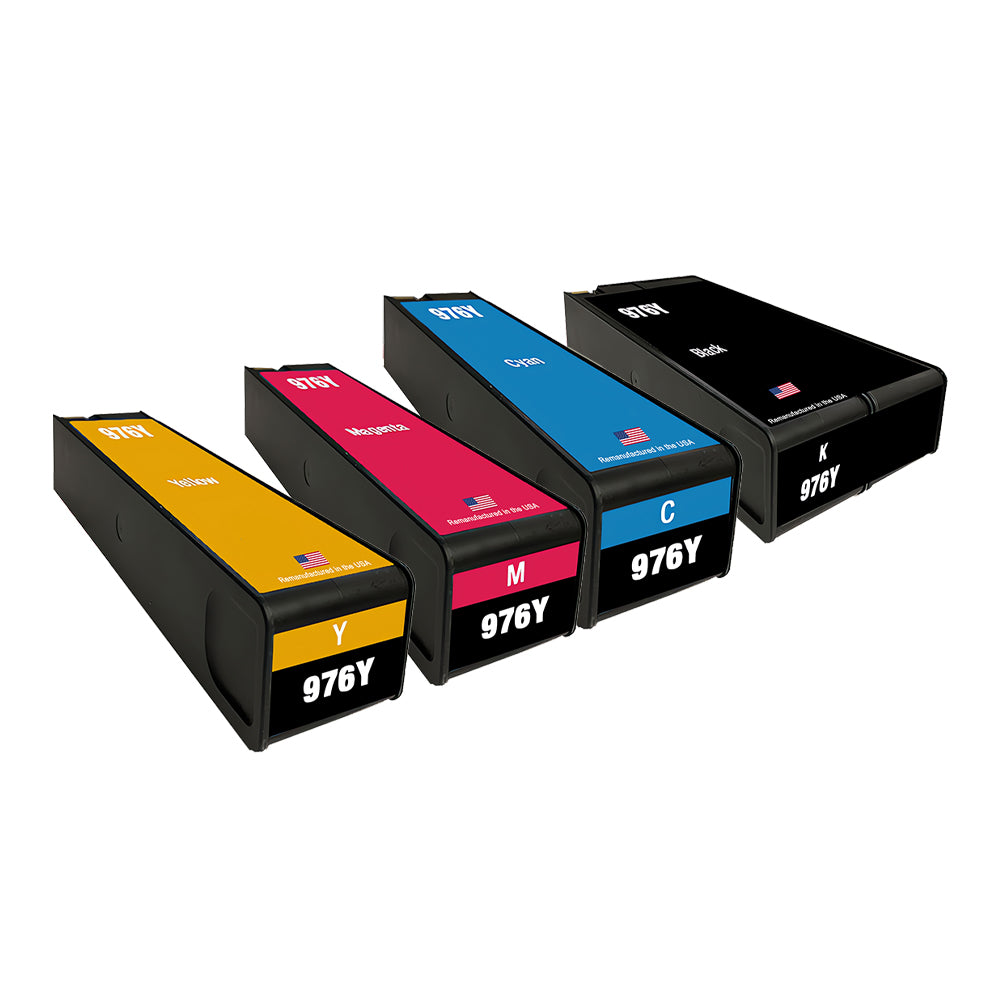 U.S. Remanufactured for HP 976Y 1 Black / 3 Color Ink Cartridges 4-pack