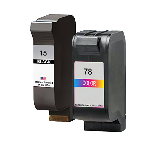 U.S. Remanufactured for HP 15 Black / 78 Color Combo Pack Ink Cartridge