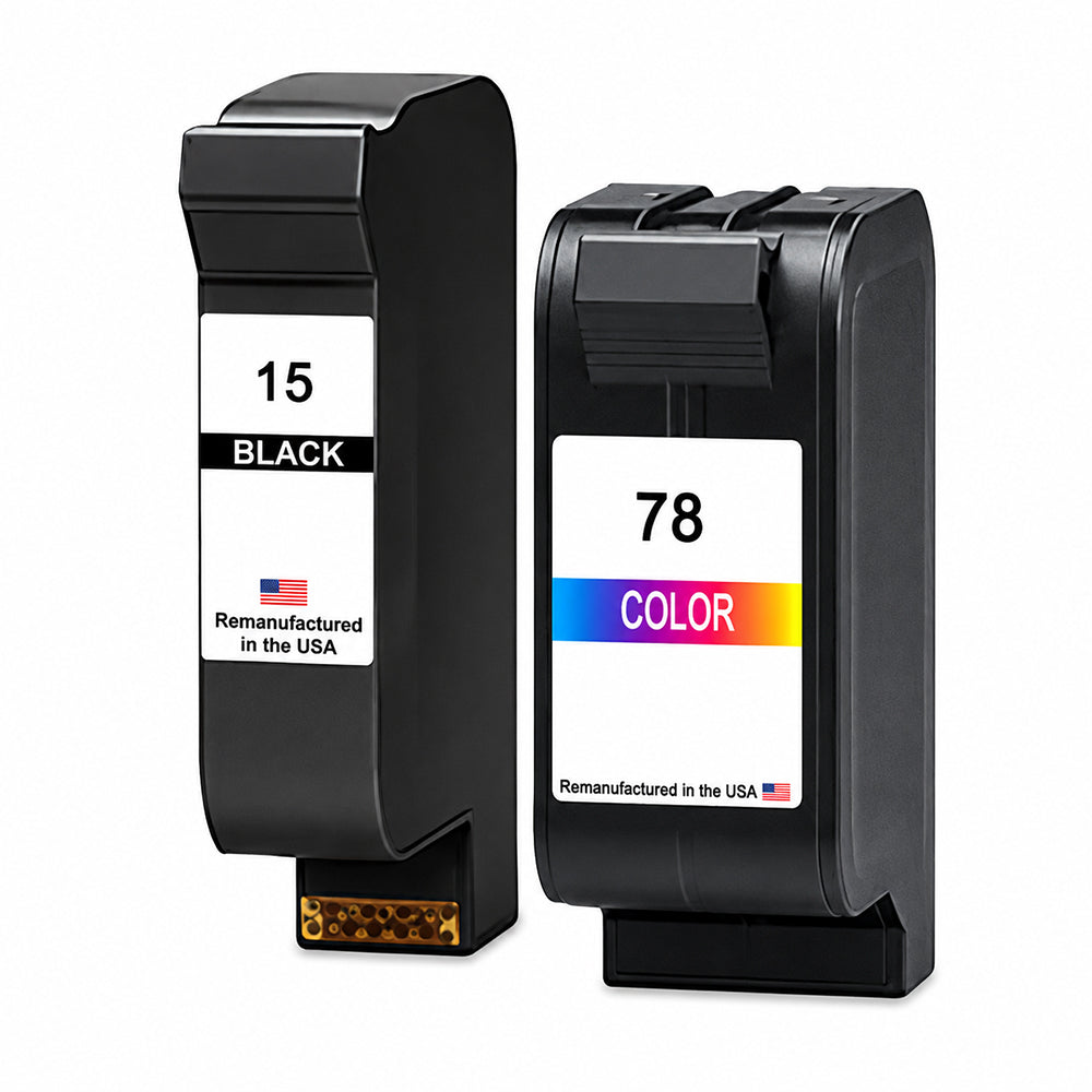 U.S. Remanufactured for HP 15 Black / 78 Color Combo Pack Ink Cartridge