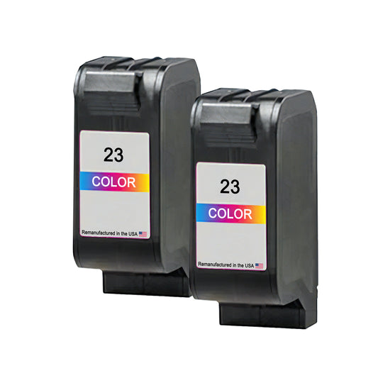 U.S. Remanufactured for HP 23 (C1823D) Color Twin Pack Ink Cartridges