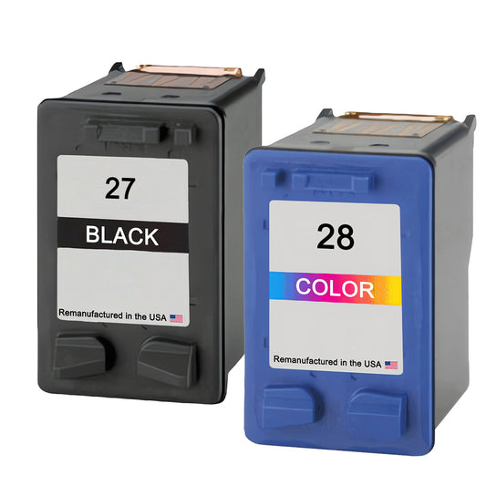 U.S. Remanufactured for HP 27 Black / 28 Color Combo Pack Ink Cartridges