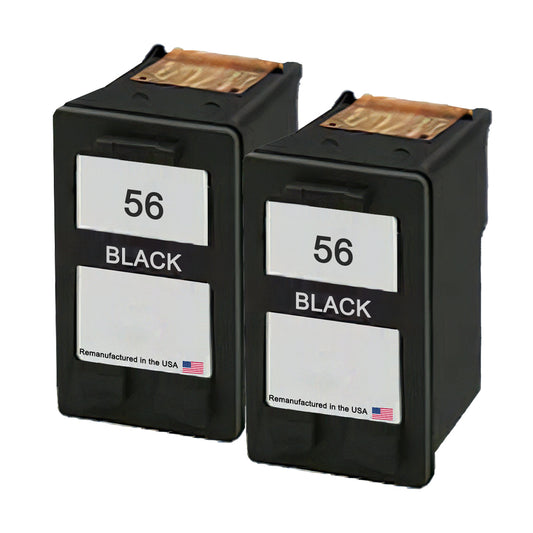 U.S. Remanufactured for HP 56 (C6656AN) Black Twin Pack Ink Cartridge