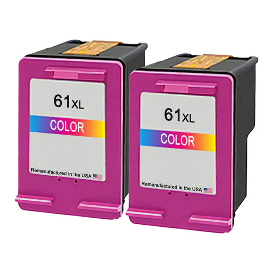 U.S. Remanufactured for HP 61XL (CH564WN) Color Twin Pack Ink Cartridges