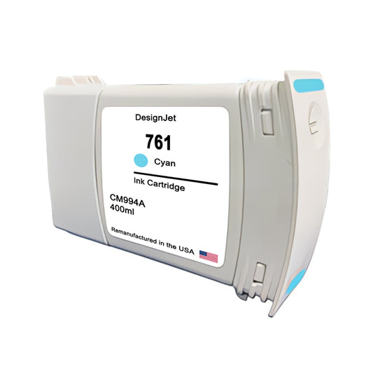 U.S. Remanufactured for HP 761 400mL (CM994A) Cyan Ink Cartridge