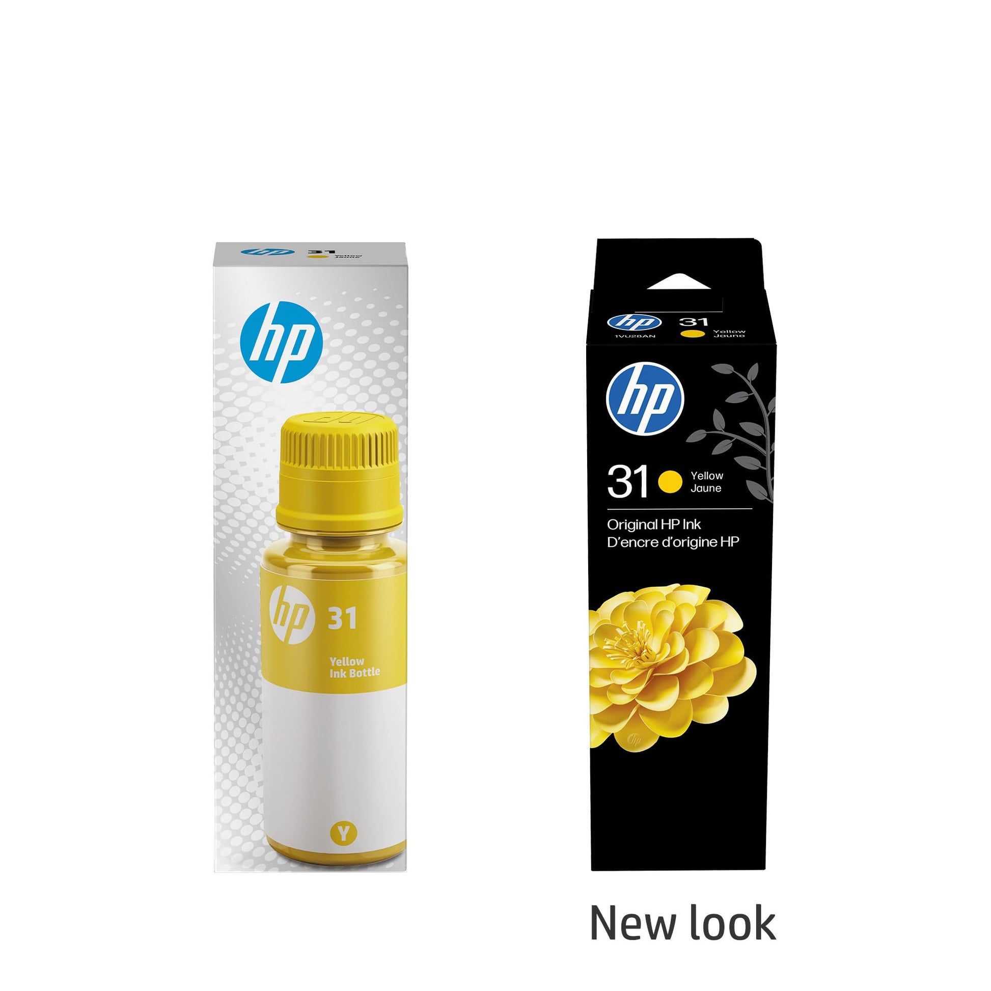 New, Pre-Owned, Original HP 31 High-Yield Yellow Ink Bottle, 1VU28AN