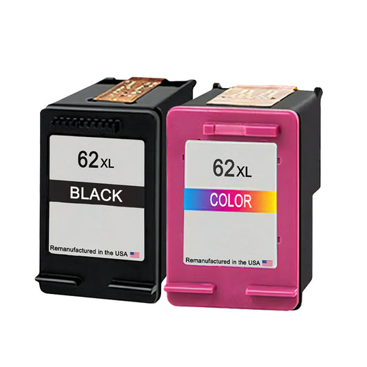U.S. Remanufactured for HP 62XL Black / Tri-Color Combo Pack Ink Cartridges