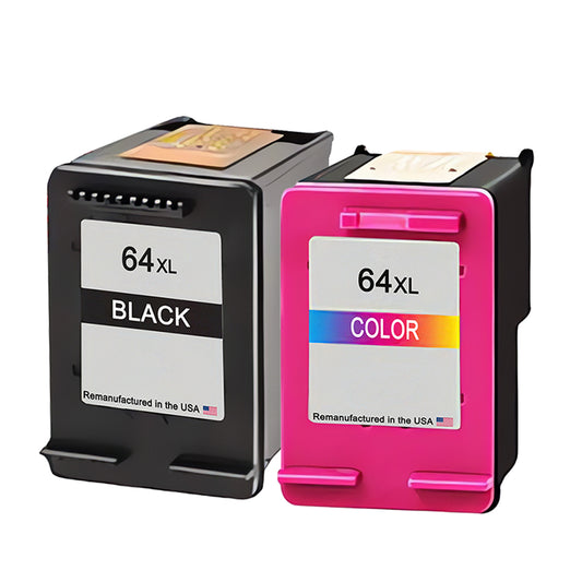 U.S. Remanufactured for HP 64XL Black / Tri-Color Combo Pack Ink Cartridges