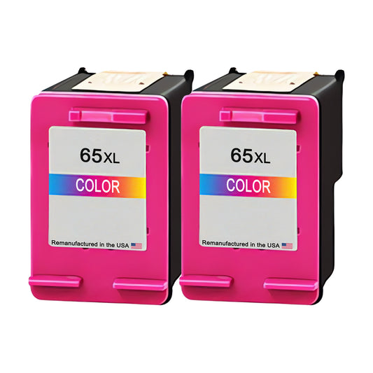 U.S. Remanufactured for HP 65XL (N9K03AN) Color Twin Pack Ink Cartridges