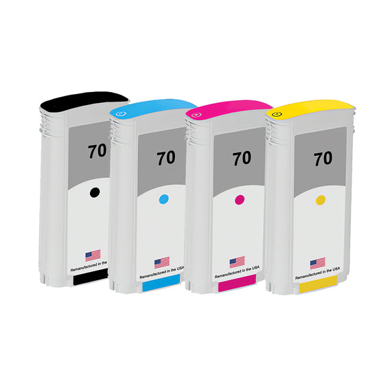 U.S. Remanufactured for HP 70 130-ml 4-Pack Ink Cartridges