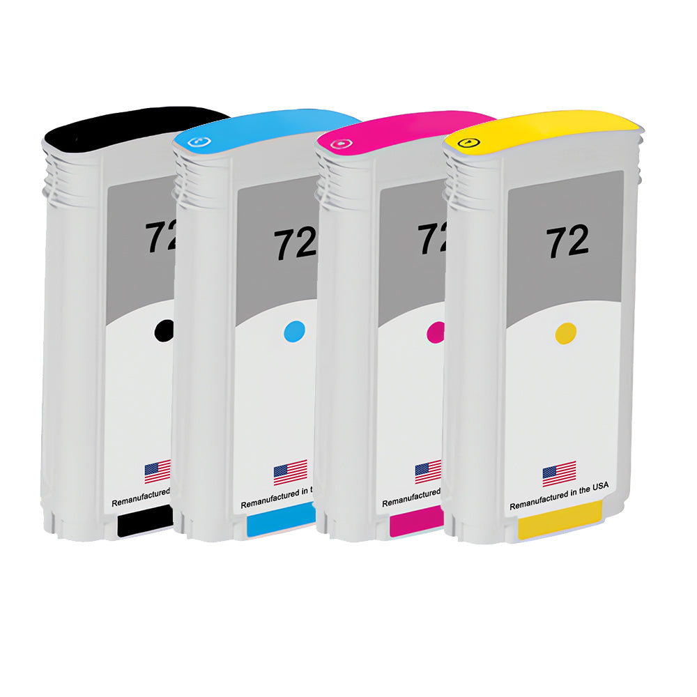 U.S. Remanufactured for HP 72 130-ml 4-Pack Ink Cartridges