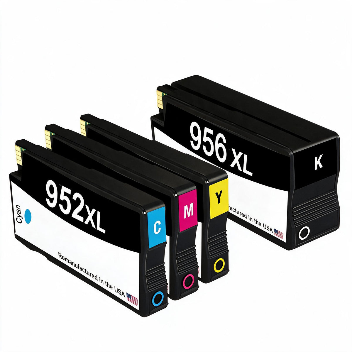 U.S. Remanufactured for HP 956XL 1 Black / 952XL 3 Color 4-pack Ink Cartridges