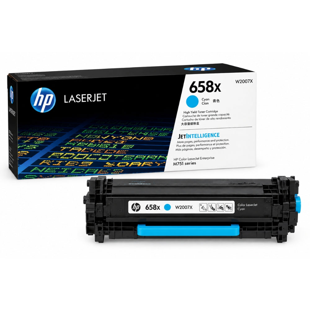 New, Pre-Owned, Original HP 658X High-Yield Cyan Toner Cartridge, W2007X