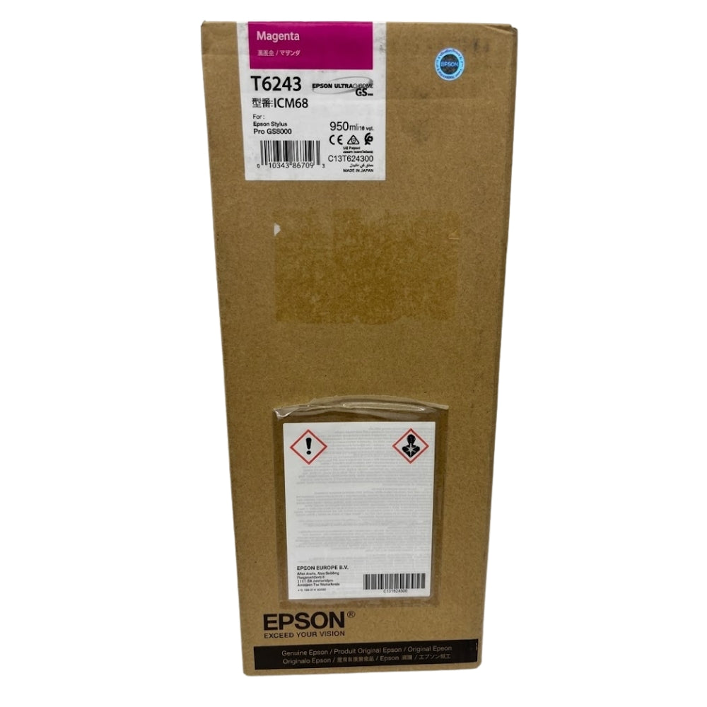 New, Pre-Owned, Original Epson T6243 Standard Yield Magenta Ink Cartridge, ICM68