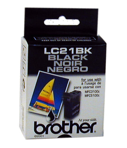 Brother LC21 Innobella Standard Yield Black Ink Cartridge, LC21BK