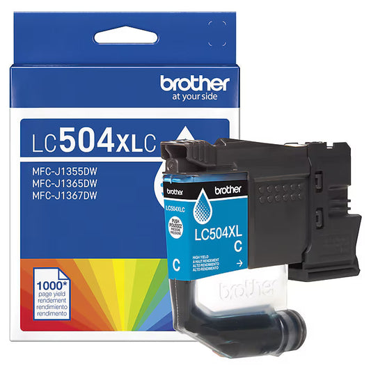 Original Brother LC504XL High Yield Cyan Ink Cartridge
