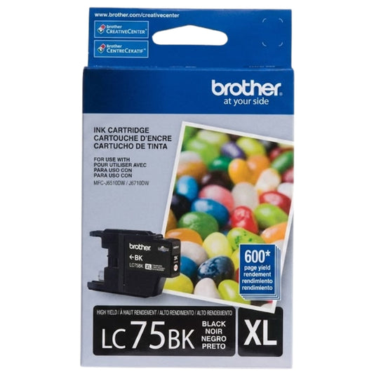 New, Pre-Owned - Brother LC75 Black Ink Cartridge