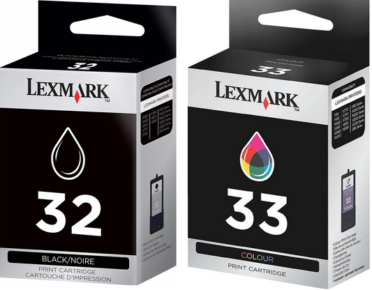 New, Pre-Owned - Lexmark 18C0532 #32/#33 Black & Color Twin Pack ink Cartridges