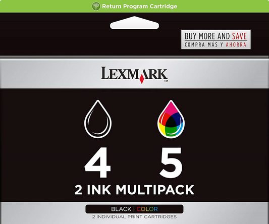 New, Pre-Owned - Lexmark #4 & #5 Black/Color Combo Pack