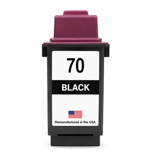 U.S. Remanufactured for Lexmark #70 12A1970 Black Ink Cartridge