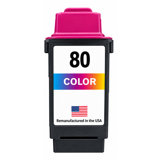 U.S. Remanufactured for Lexmark #80 12A1980 Color Ink Cartridge