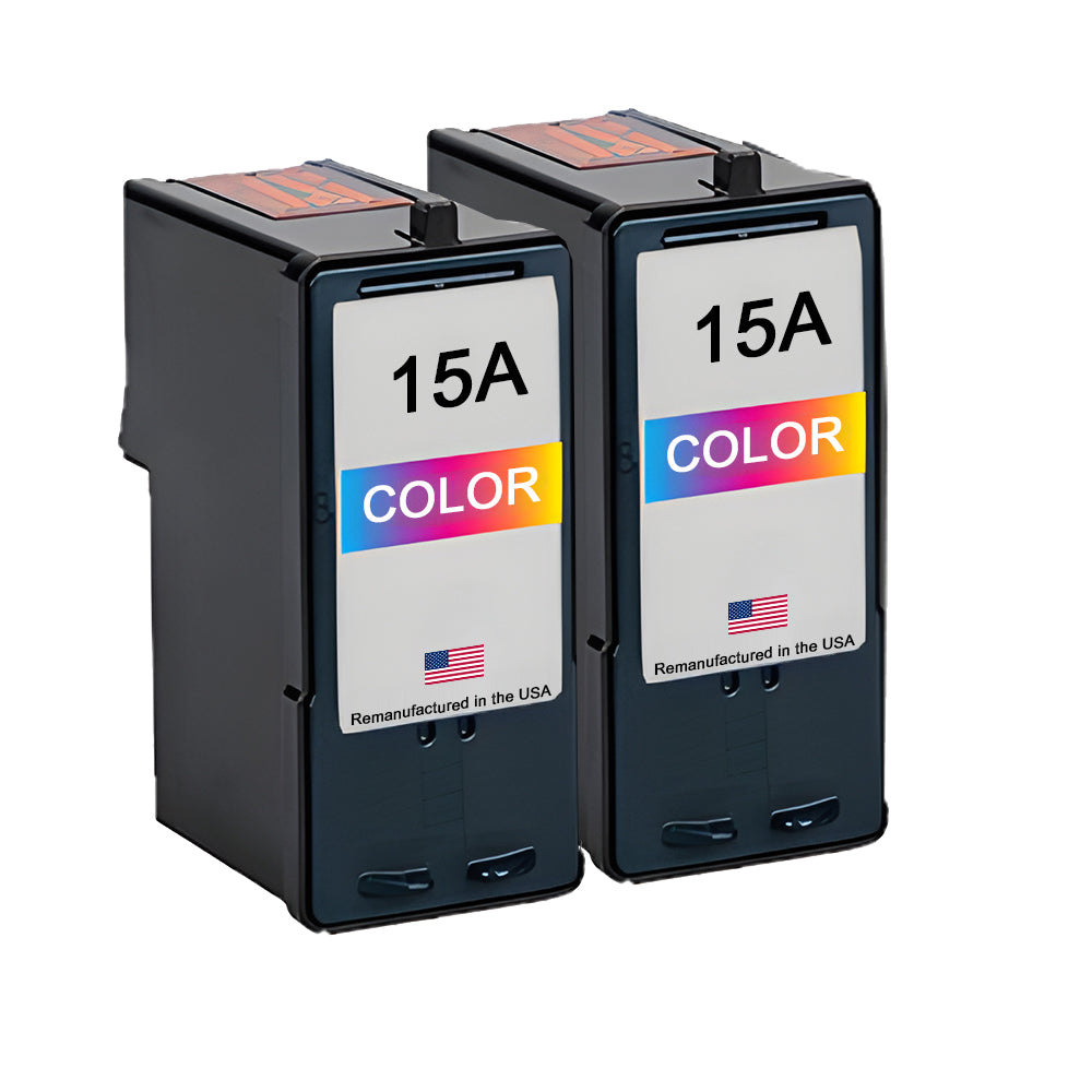 U.S. Remanufactured for Lexmark #15A 18C2110 Color Ink Cartridge Twin Pack