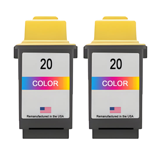 U.S. Remanufactured Ink Cartridges for Lexmark #20 Color Twin Pack