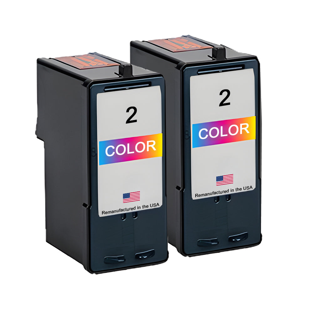 U.S. Remanufactured for Lexmark #2 18C0190 Color Ink Cartridge Twin Pack