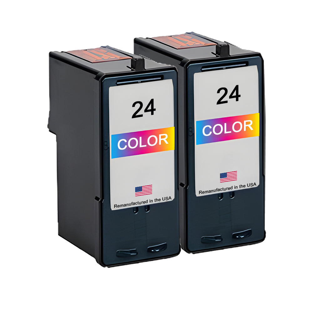 U.S. Remanufactured for Lexmark #24 18C1524 Color Ink Cartridge Twin Pack