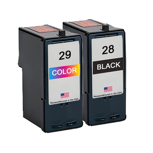 U.S. Remanufactured for Lexmark #28 Black / #29 Color Ink Cartridges Combo Pack