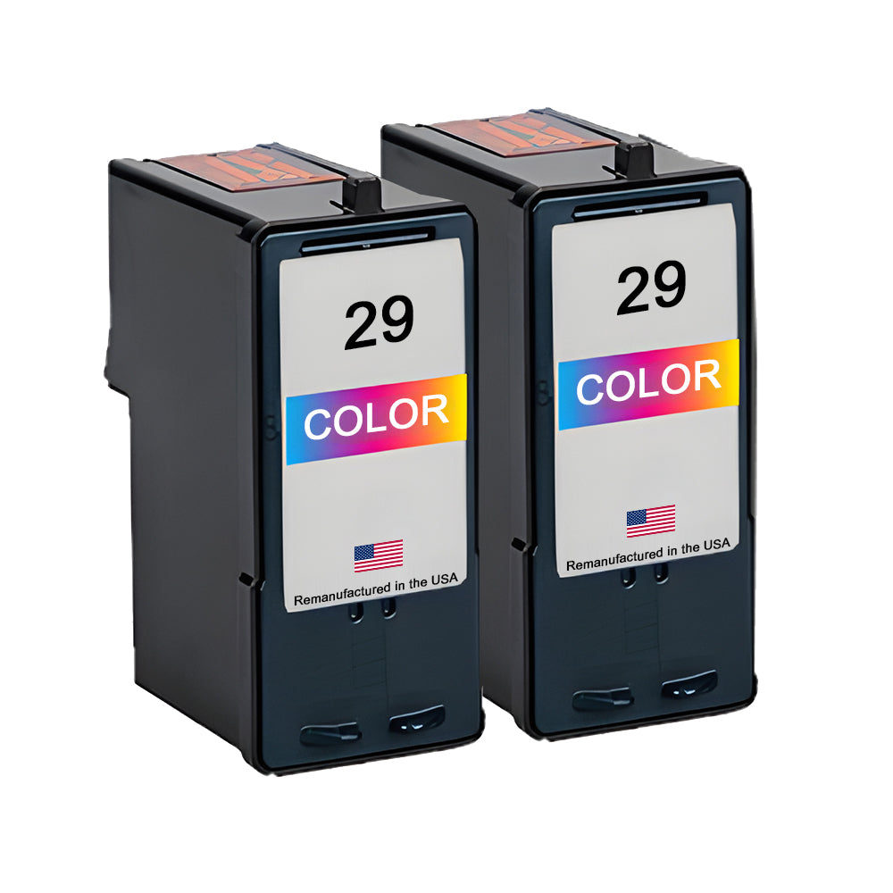 U.S. Remanufactured for Lexmark #29 18C1429 Color Ink Cartridge Twin Pack