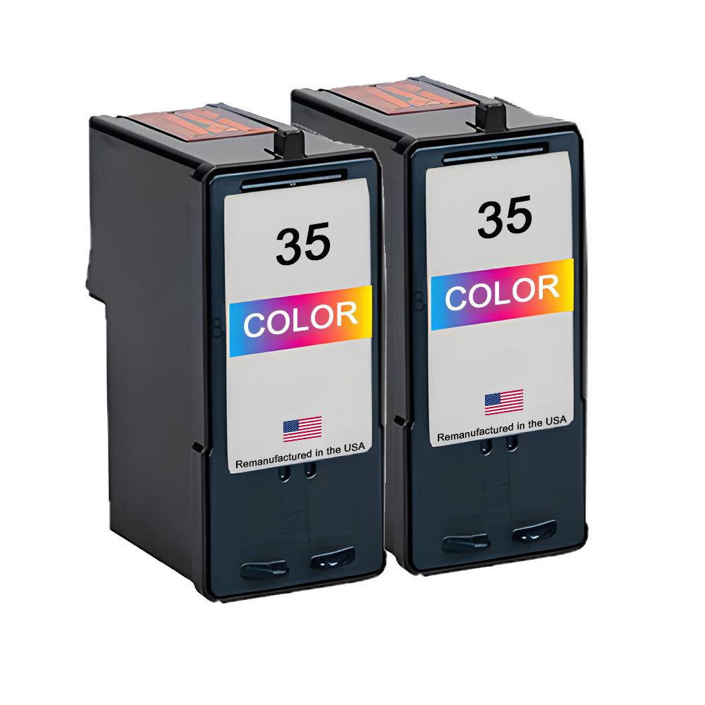 U.S. Remanufactured for Lexmark #35 18C0035 Color Ink Cartridge Twin Pack