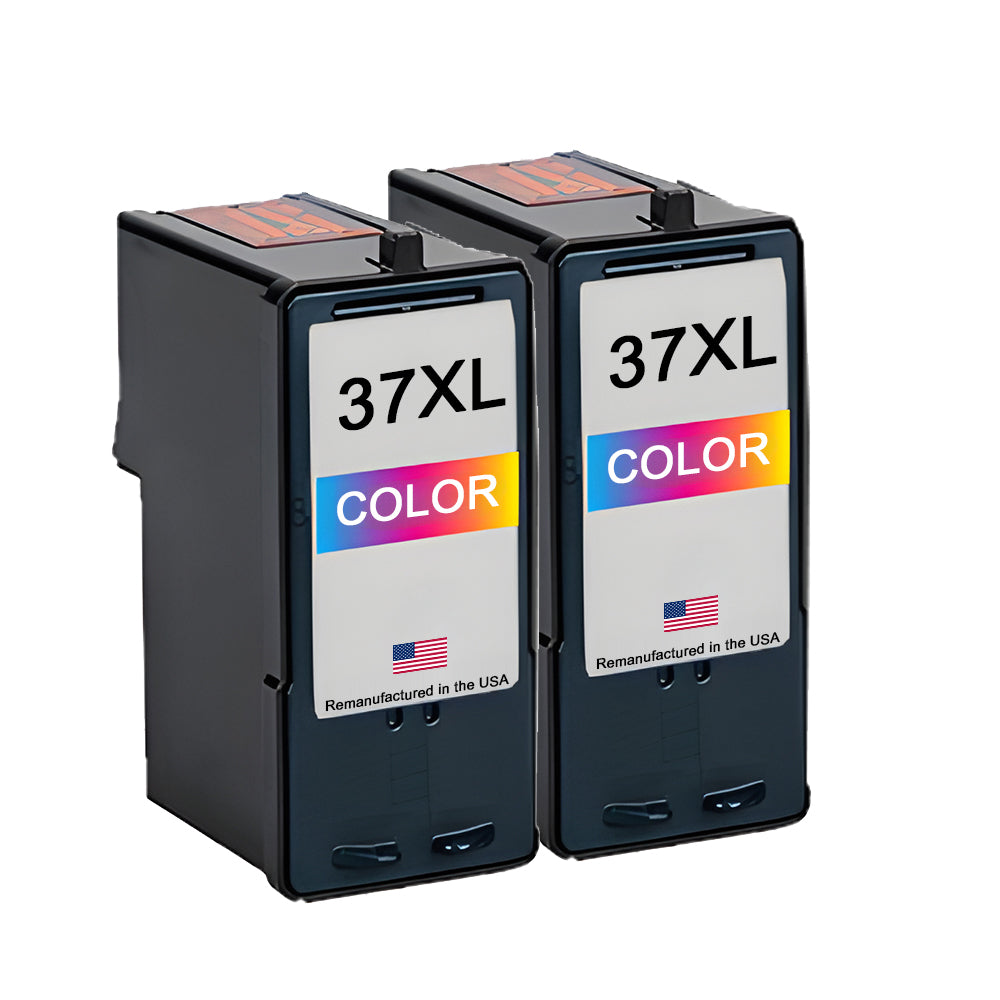 U.S. Remanufactured for Lexmark #37XL 18C2180 Color Ink Cartridge High Yield Twin Pack