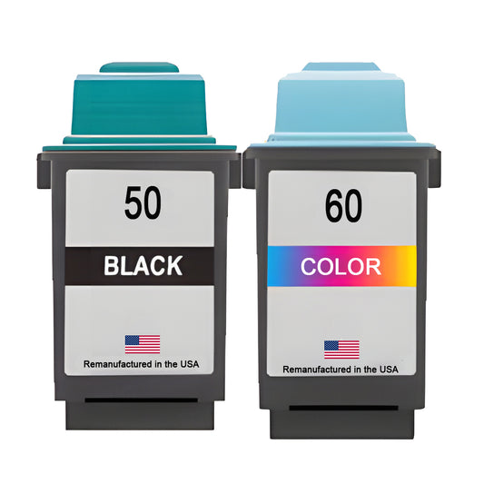 U.S. Remanufactured Ink Cartridges for Lexmark #50 Black / #60 Color Combo Pack