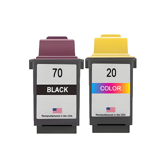 U.S. Remanufactured for Lexmark #70 Black / #20 Color Ink Cartridges Combo Pack