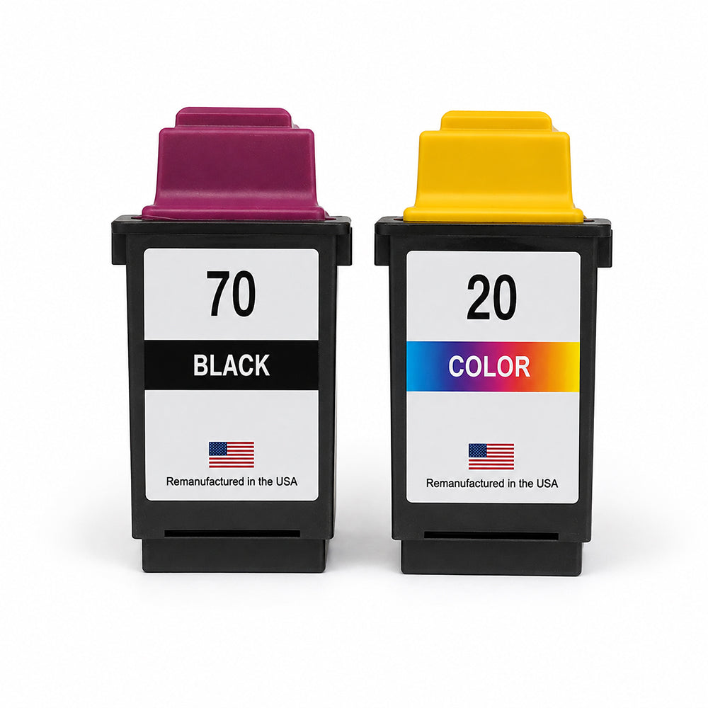 U.S. Remanufactured for Lexmark #70 Black / #20 Color Ink Cartridges Combo Pack