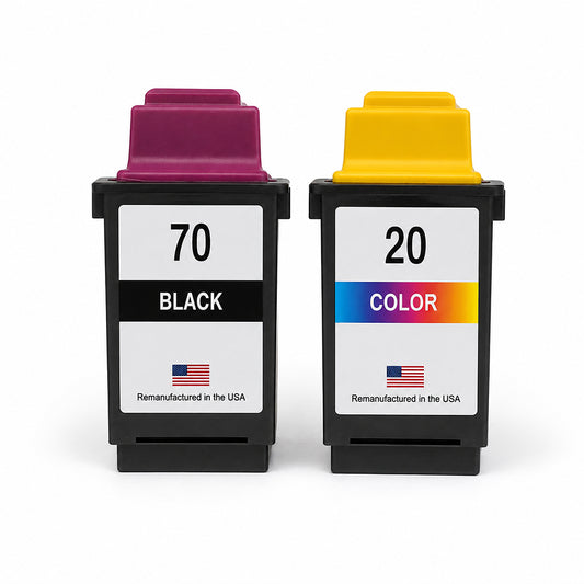 U.S. Remanufactured for Lexmark #70 Black / #20 Color Ink Cartridges Combo Pack