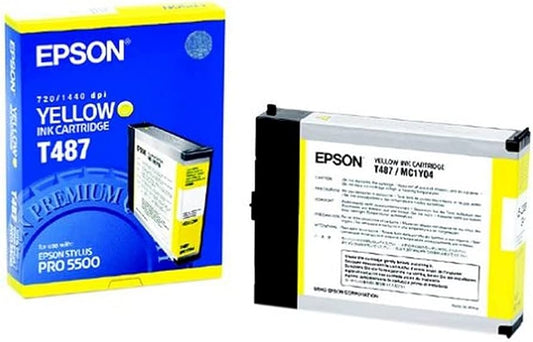 Genuine Epson T487 Standard Yield Yellow Inkjet Cartridge