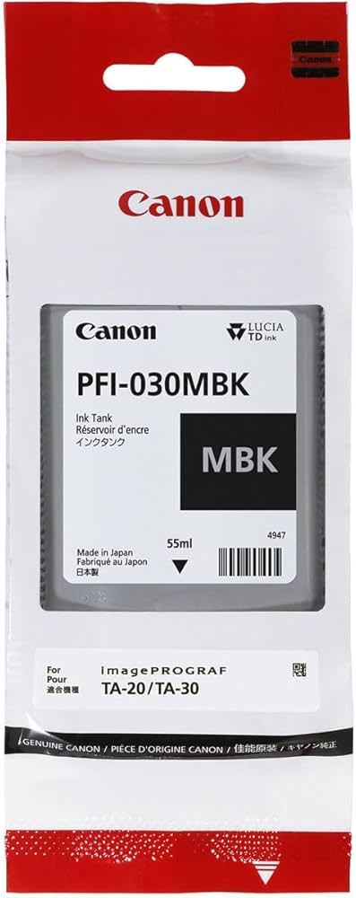 Original Canon PFI-030 Standard Yield Matte Black Ink Cartridge