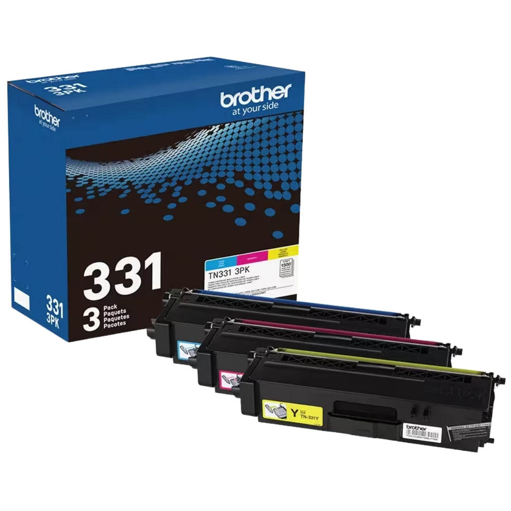 New, Pre-Owned - Brother TN-331 Standard Yield Multi-Color Toner Cartridge- 3-Pack