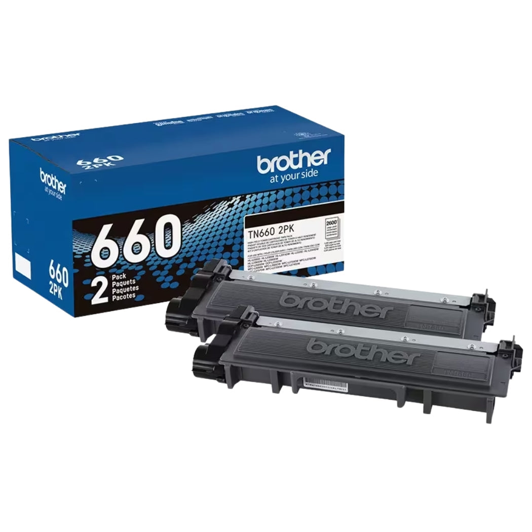 New, Pre-Owned - Brother TN-660 High Yield Black Toner Cartridge-2-Pack