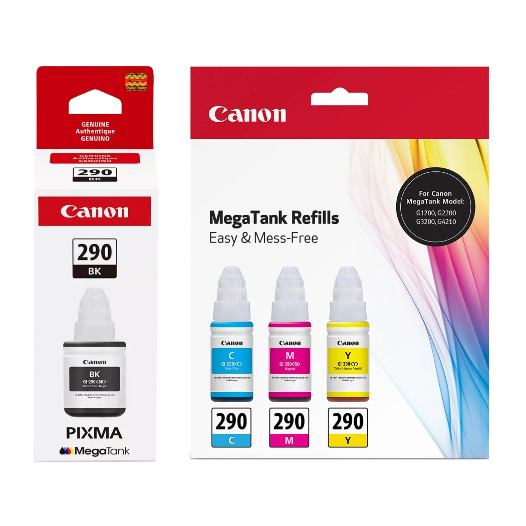 New, Pre-Owned - Canon GI-290 High Yield Multi-Color (4-Pack) Ink Bottle