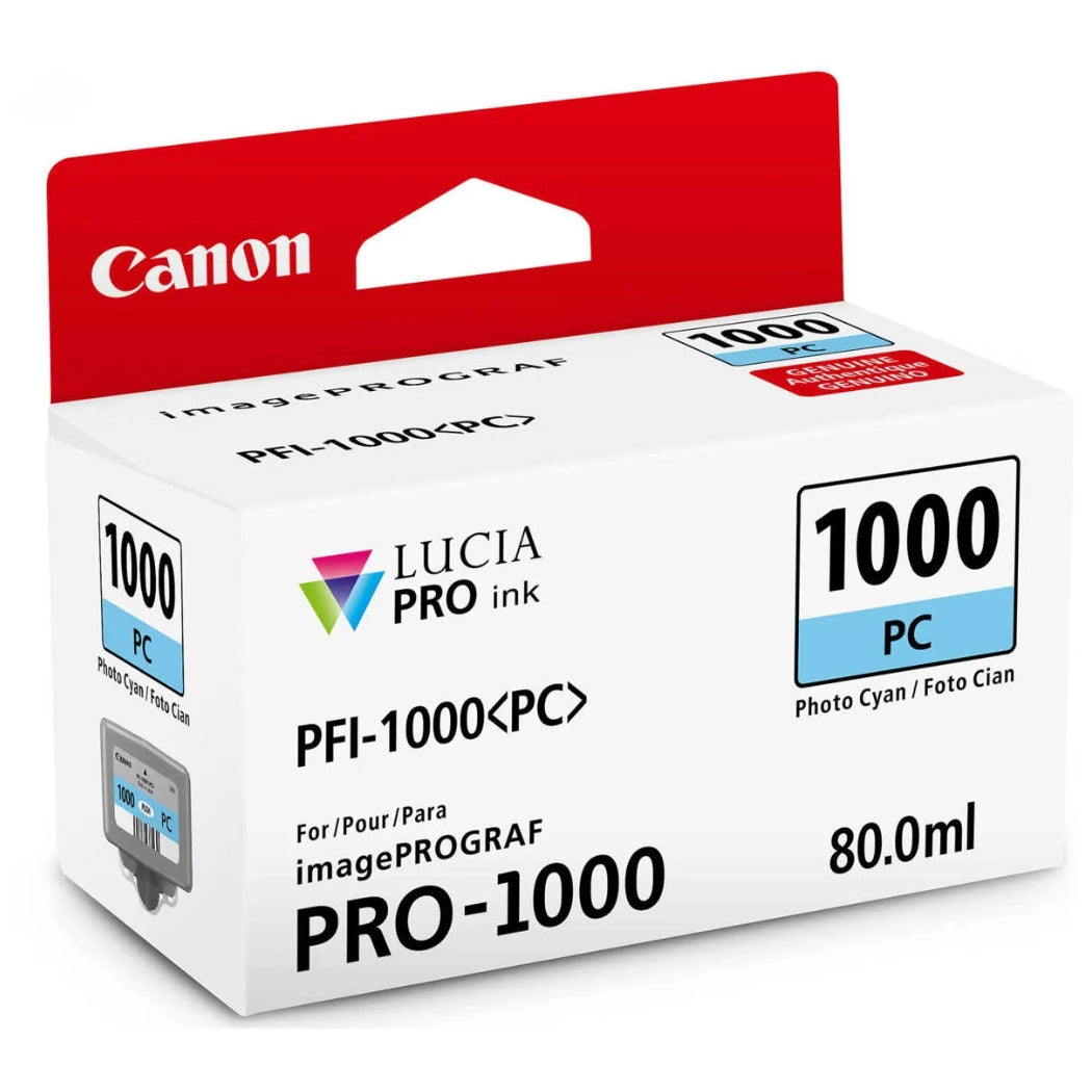 New, Pre-Owned - Canon PFI-1000 Standard Yield Photo Cyan Ink Cartridge, 0550C002